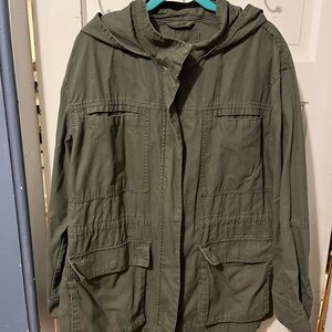 Olive Green Hooded Women's Jacket